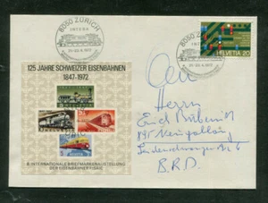 Eisenbahnbeleg - INTRBE 1972 mit Vig.-Block auf Umschlag  ( 28685 ) - Bild 1 von 2