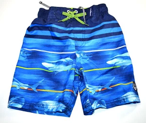 Boys ZeroXposur Microfiber Shark Swim Short Boys Swimming Clothes M-5/6 Blue - Picture 1 of 6