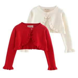 Spring Autumn Girls Knitted Cardigan Small Shawl Jacket Air Conditioning Shirt - Picture 1 of 46