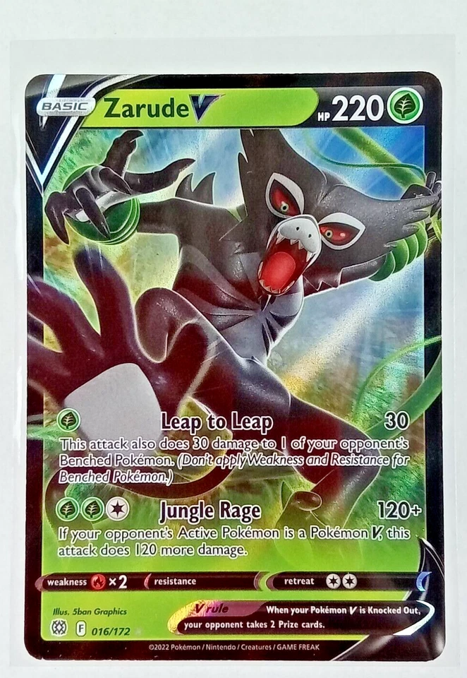 Zarude V 16/172 Brilliant Stars Holo Rare Pokémon Card 2022 - Image 1 of 4