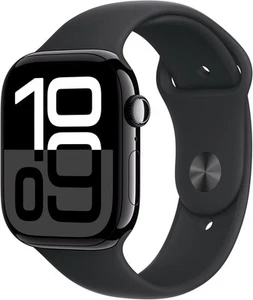 Apple Watch Series 10 46mm Jet Black Aluminum Black Band GPS Excellent Condition - Photo 1 sur 5