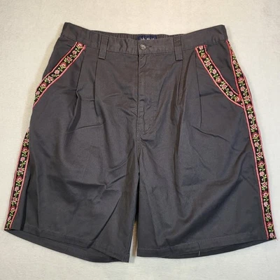 Pantalones Cortos John Blair Para Hombre 34 Plisados Gris Bordado Bordado Bolsillos Informales Verano Foto 1 de 4