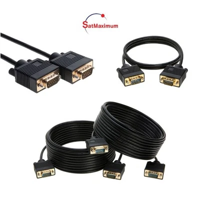 SVGA/VGA Cable 15-Pin Male/Male 1080p for PC TV Monitor Laptop Multi-Pack LOT - Image 1 of 4