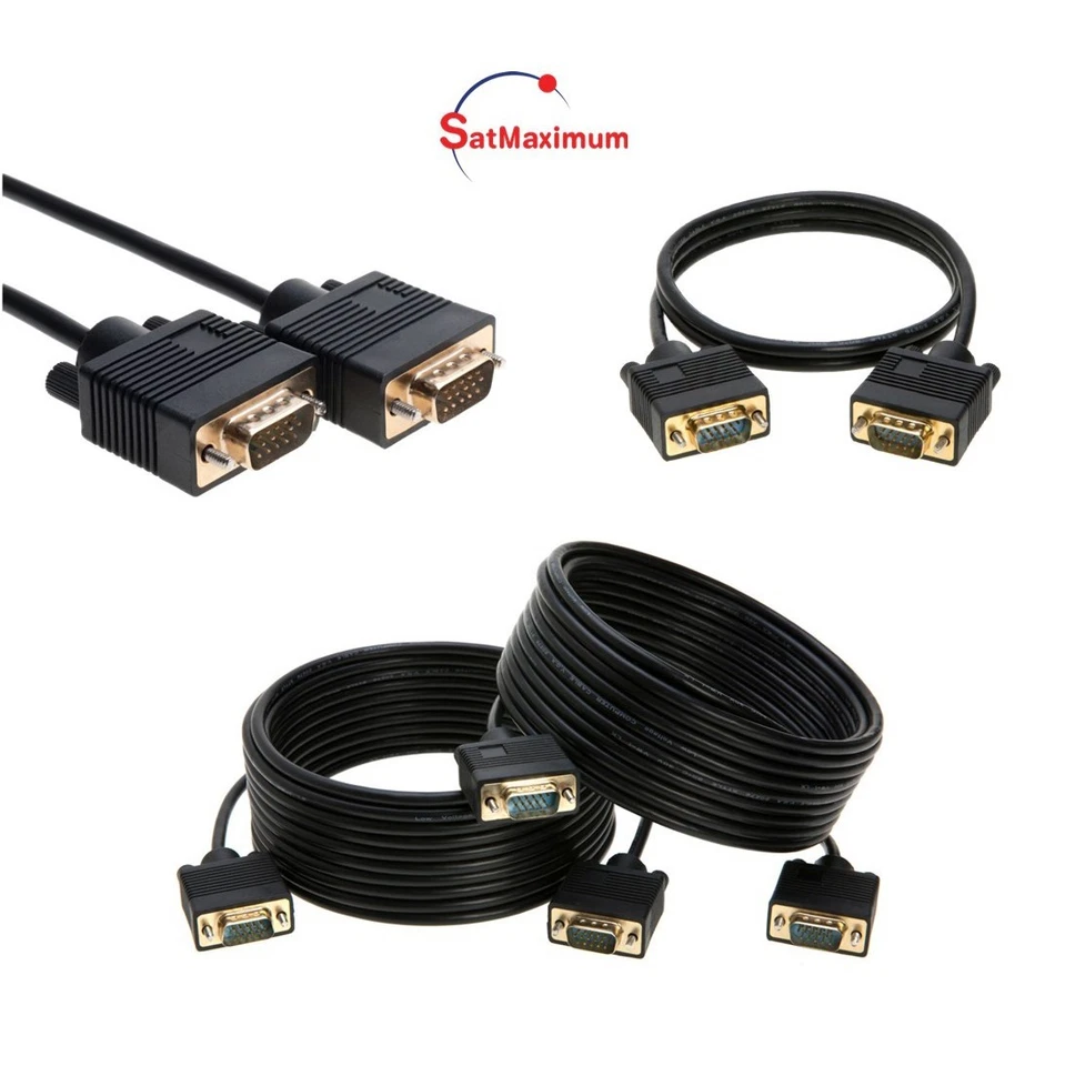 SVGA/VGA Cable 15-Pin Male/Male 1080p for PC TV Monitor Laptop Multi-Pack LOT - Image 1 of 4