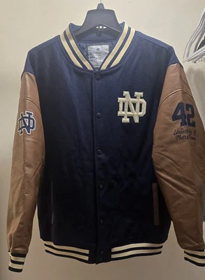 Colosseum Letterman Notre Dame Fighting Irish Navy Varsity Jacket sz 2XL  - Image 1 of 4