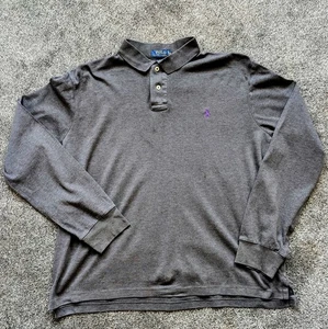 Polo Ralph Lauren Long Sleeve Polo Shirt Mens Large Gray - Picture 1 of 6
