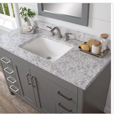 Colección Decoradores Hogar 49 in. x 22 in. Top tocador Stone-Bianco Antico Foto 1 de 4