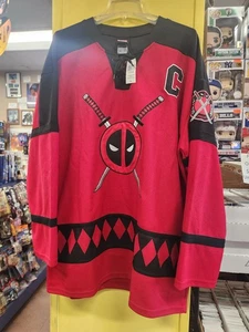 Marvel Deadpool Hockey Captains Jersey Size XL New With Tags #91 Ryan Reynolds - Picture 1 of 10