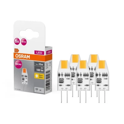 5er Pack OSRAM G4-Sockel LED Mico PIN / Stift sehr sparsam 1W wie 10W warmweiß - Bild 1 von 4