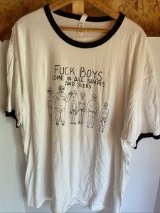 F*** Boys Come In All Shapes And Sizes Ringer Tshirt 3XL Old Crow Wearable Art - Picture 1 of 7