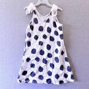 Vestido Vasna Para Mujer Talla Grande Lino Seda Midi Corbata Hecho en Italia Lunares Hada - Imagen 1 de 9