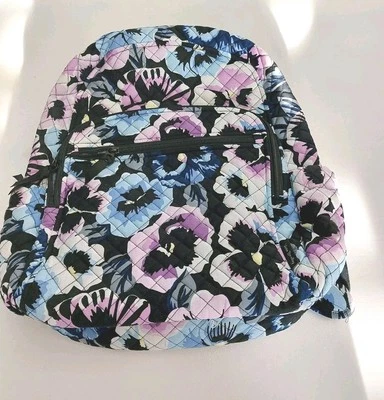 VERA BRADLEY~AUTHENTIC~Full Size Campus Backpack~FABULOUS RARE PLUM PANSIES~NWT! - Image 1 of 4