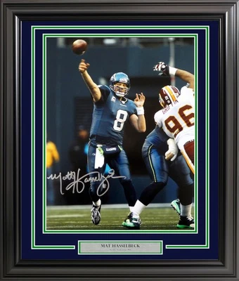 Foto autografiada firmada por Matt Hasselbeck enmarcada 16x20 Seattle Seahawks MCS Holo Foto 1 de 4