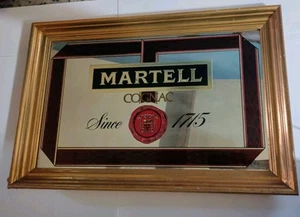 Vintage Beeco Mfg Co Martell Cognac Since 1715 Wall Mirror Bar Sign Wood Frame  - Picture 1 of 17