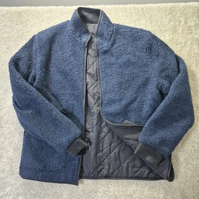 Taylor Stitch Carson Jacket Mens 44 XL Blue Sherpa Fleece Quilted Reversible - Image 1 of 4