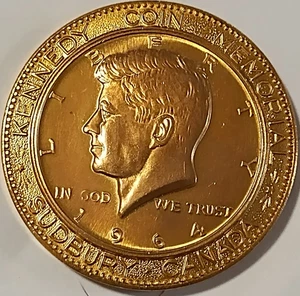 1964 Canada Sudbury JFK Memorial medal w/ US 50 Cents silver  Medal Uncirculated - Picture 1 of 4