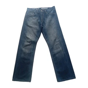 DKNY Mens Jeans Delancey W33 L30 Straight Leg Distressed Stonewash Denim Blue - Picture 1 of 10