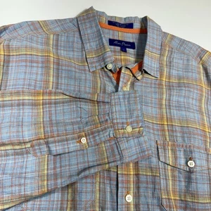 Camisa Alan River Para Hombre Talla L Multicolor Lino Abotonada Clásica - Imagen 1 de 9