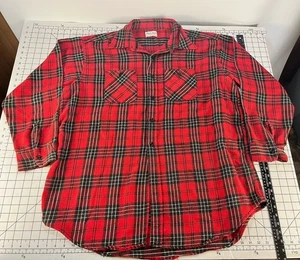 Vintage 60s King Size Flannel Men’s XXL Plaid Lumberjack Hunting Outdoor Shirt - Picture 1 of 8