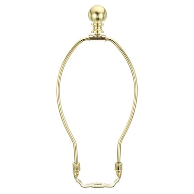 1 Set 8 Inch Lamp Harp Kit with Finial Lamp Shade Bracket Holder Gold - Image 1 of 4