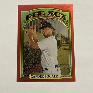 Xander Bogaerts 2021 Topps Heritage Chrome Red Refractor Parallel /372 Red Sox - Picture 1 of 2