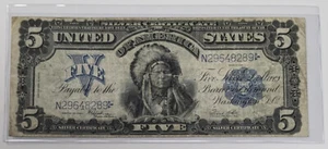 1899 $5 Five Dollar Silver Certificate Chief Note - Picture 1 of 5