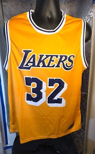 Rezendedaniel-Maglia 3d uomo oro NBA Los Angeles Lakers #32 Johnson taglia L - Foto 1 di 5