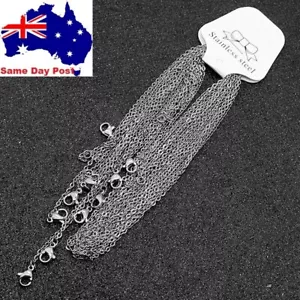 10 X Bulk 2mm 60 cm long Silver Necklaces Stainless Steel Chains - Picture 1 of 2