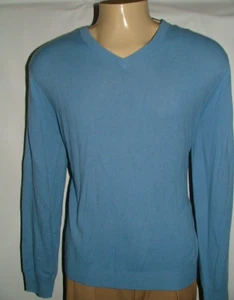 NEW WT KENNETH ROBERT V-NECK SWEATER SIZE XL 100% CASHMERE BLUE #120 - Picture 1 of 7
