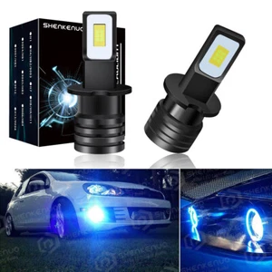 H3 LED Fog Light Bulbs Conversion Kit 55W 8000LM 8000K Ice Blue Super Bright - Picture 1 of 9