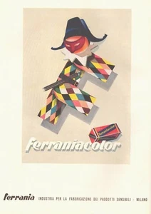 PUBBL.1952 FERRANIA FARBE FOTOFILME FILM MÄNNLICH HARLEKIN FARBEN  - Bild 1 von 1