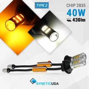 1157 Switchback Tipo-2 Sin Errores Blanco/Ámbar 42-LED DRL/Señal de Giro Bombillas - Imagen 1 de 9