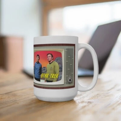 RETRO DOOZY Star Trek TV Show Tv Retro Design Ceramic Mug 15oz Extra Large