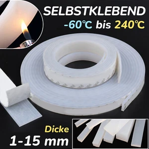 Selbstklebend Silikon Streifen Dichtungsband Dichtband Dicke 1-15 mm x 10-100 mm - Bild 1 von 17
