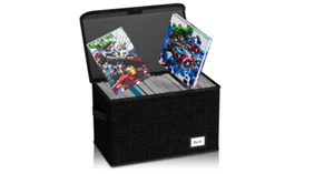 Buch Aufbewahrungsbox Organizer Groß Zusammenklappbar Leder Comics Behälter Brett - Bild 1 von 8