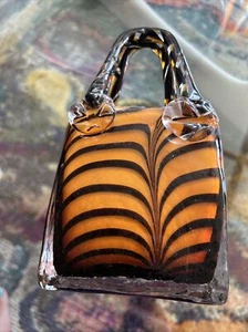 Tiger Stripe Handblown Glass Purse - Picture 1 of 7