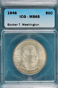 1946 ICG MS65 Booker T. Washington Commemorative Half Dollar!!! #B2453 - Picture 1 of 2