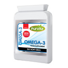 Omega 3 1000mg Capsules Fish Oil HIGH Strength EPA & DHA UK PurVitz