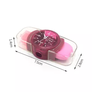 Cute Funny Watches Shaped Mini Colourful Pencil Sharpeners With Erasers Brush - Picture 1 of 6