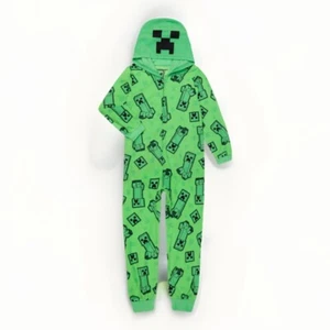 MINECRAFT Boys Pajamas Size 10-12 One Piece Union Suit NWT Creeper - Picture 1 of 3