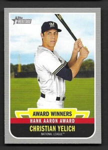 2019 Topps Heritage Award Winners #AW10 Christian Yelich Milwaukee Brewers - Picture 1 of 1