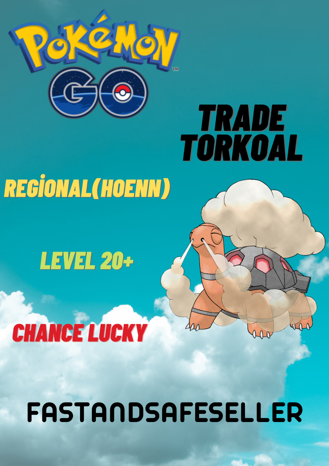 Trade Torkoal Pokemon Torkoal Go Pokemon Go Torkoal Regional Level Ebay