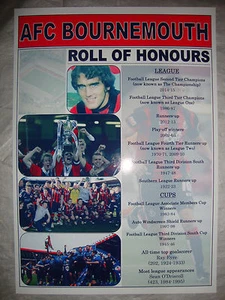 AFC Bournemouth Club Geschichte Ehrenrolle - Souvenir Print - Bild 1 von 1