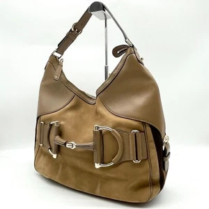 Gucci Hobo Bolso de Hombro Bolso de Mano Horsebit Marrón Gamuza Cuero 247602 Y2K Auténtico - Imagen 1 de 24