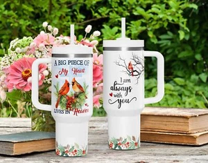 Vaso Cardinal, A Big Piece Of My Heart Lives In Heaven 40 oz Impresión 5D