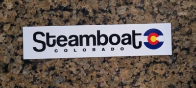 STEAMBOAT, COLORADO Steamboat - Colorado - Ski Resort Sticker with Colorado Flag design - Rectangle
