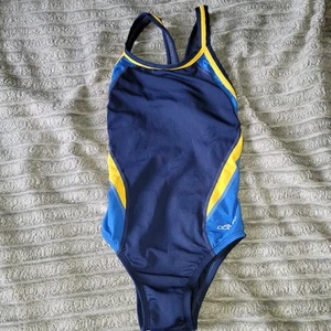 Traje de baño Dolphin Compete/Entrenamiento Talla 26 US S Azul y Amarillo 1 pieza - Imagen 1 de 4