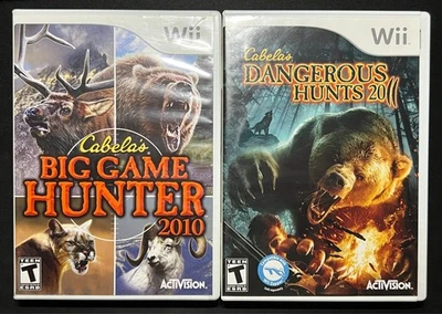 Cabela's Big Game Hunter 2010 & Dangerous Hunts 2011 Nintendo Wii Cib Lote de 2 Foto 1 de 4