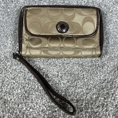 Coach Wristlet Wallet Signature Print Ashley Has Some Wear - Image 1 of 4