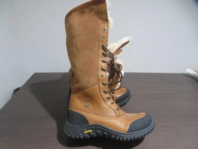 UGG Adirondack II Tall Boots Womens Size 9 Chestnut Lace Up Shearling Lined - Image 1 of 4